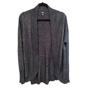 Massimo Black and Silver Open Front Cardigan Sweater / Size XL / Gently PreOwned